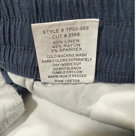 NWT L. T. J. Letter to Juliet Navy Blue Linen Blend Jogger Cargo Pants Small - Picture 5 of 9